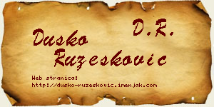 Duško Ružesković vizit kartica